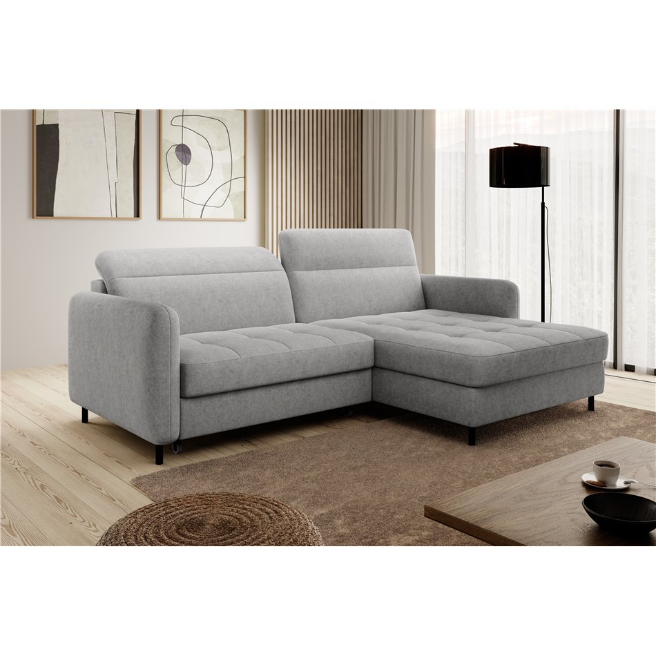 Corner sofa Elgomsi R, Raquel 03, gray, H100x228x165
