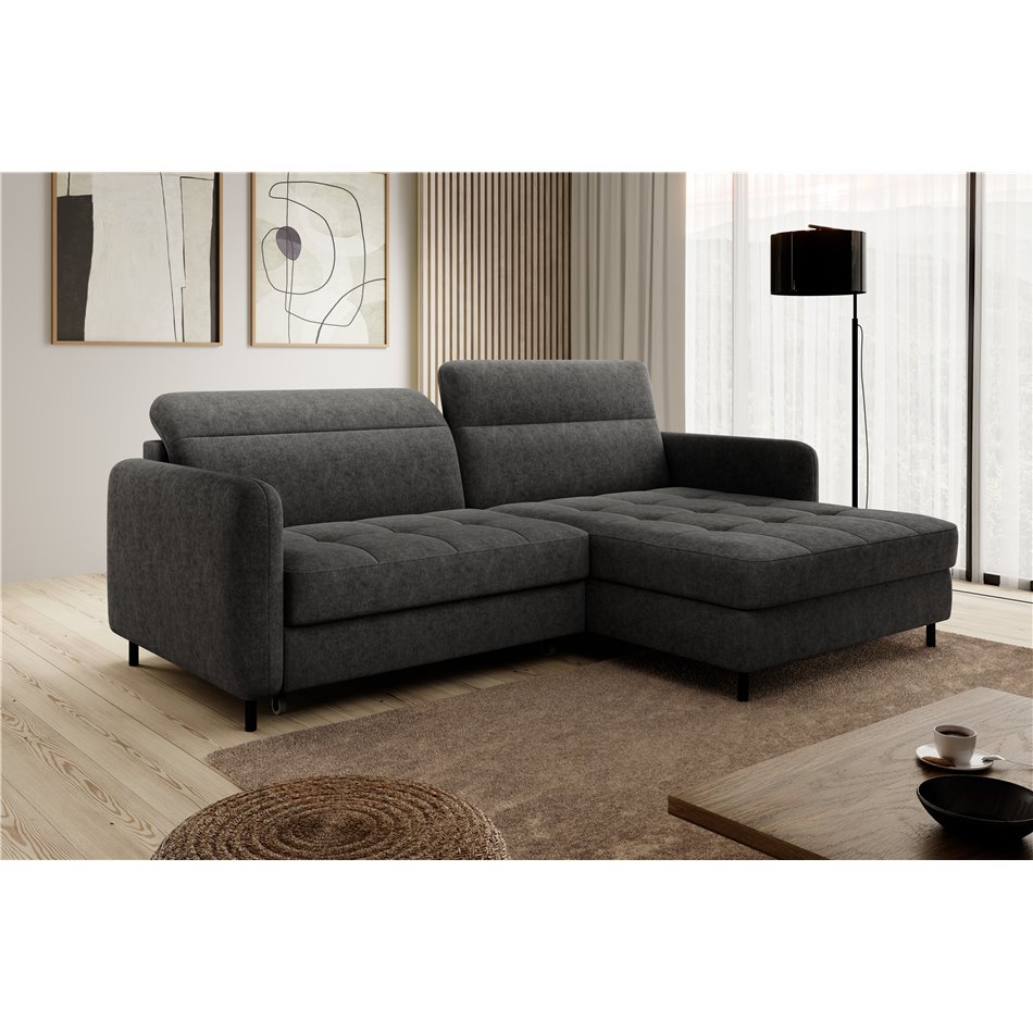Corner sofa Elgomsi R, Raquel 05, gray, H100x228x165