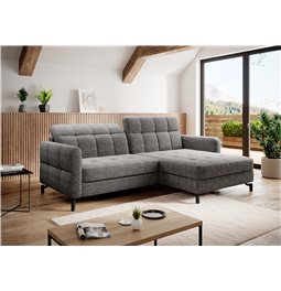 Corner sofa Elorelle R, Berlin 01, gray, H105x225x160