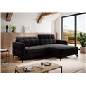 Corner sofa Elorelle R, Mat Velvet 99, black, H105x225x160