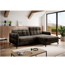 Corner sofa Elorelle R, Monolith 29, brown, H105x225x160