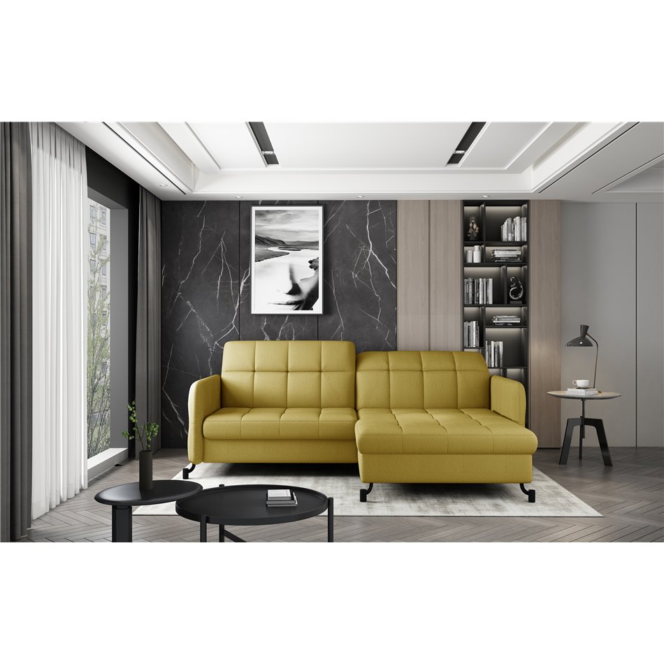 Corner sofa Elorelle R, Solar 45, yellow, H105x225x160