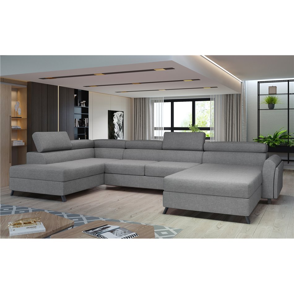 Corner sofa Elosette L, Sawana 21, gray, H98x370x200