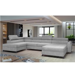 Corner sofa Elosette L, Paros 05, gray, H98x370x200