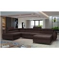 Corner sofa Elosette L, Dora 28, brown, H98x370x200
