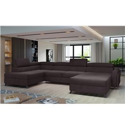 Corner sofa Elosette L, Monolith 29, brown, H98x370x200