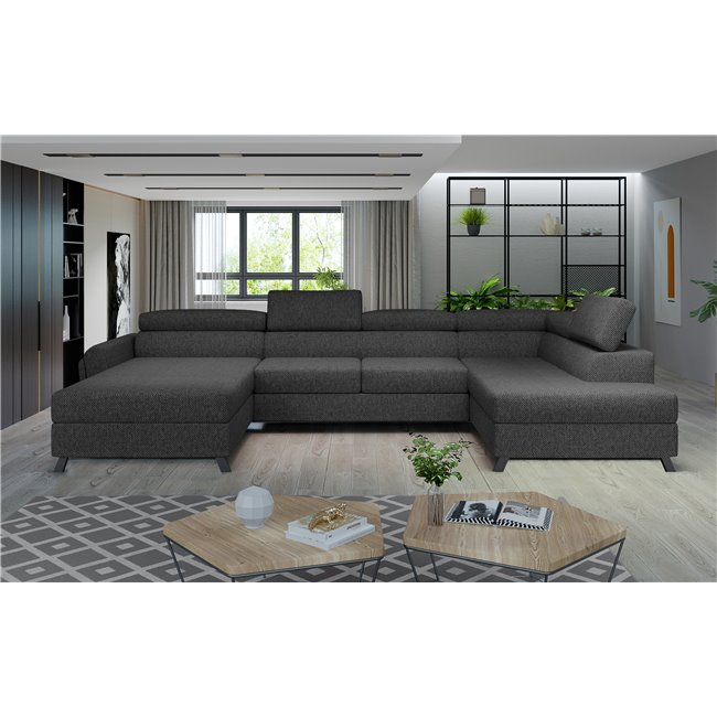 Corner sofa Elosette R, Inari 96, gray, H98x370x200