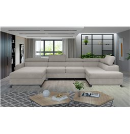 Corner sofa Elosette R, Paros 02, beige, H98x370x200