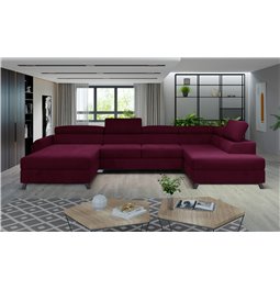 Corner sofa Elosette R, Mat Velvet 68, purple, H98x370x200