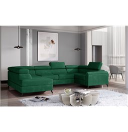 Corner sofa Elscada L, Kronos 19, green, H98x330x200