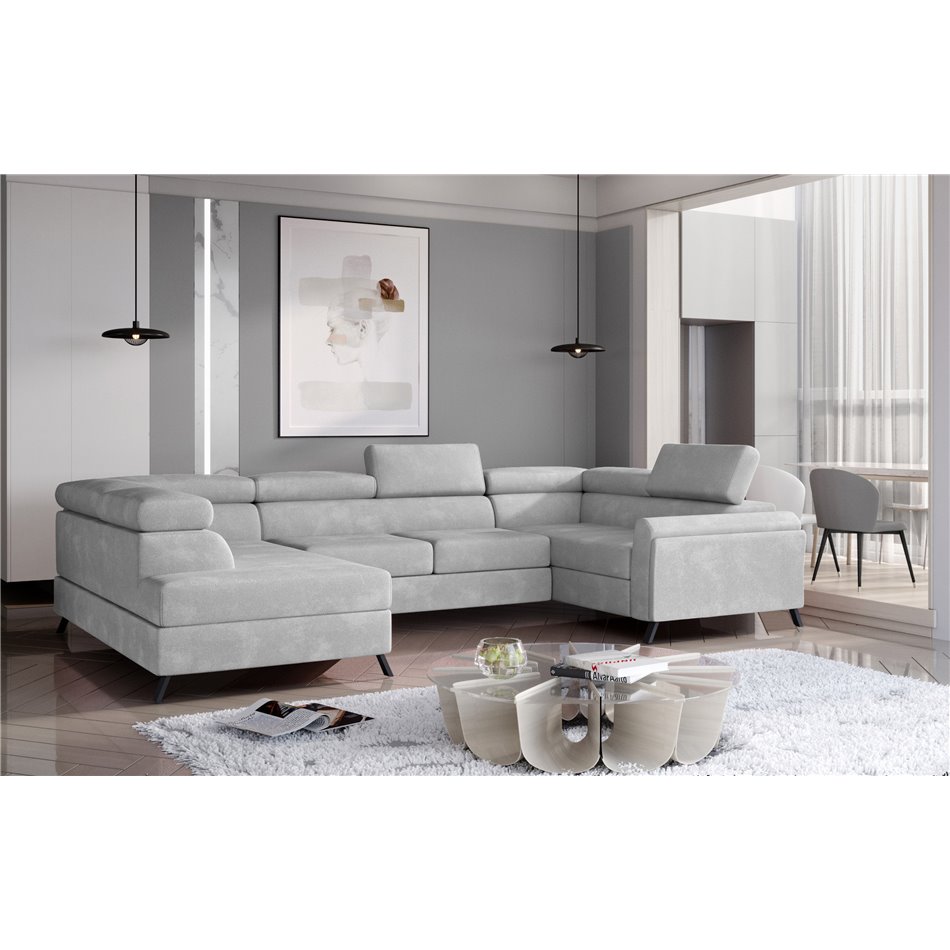 Corner sofa Elscada L, Paros 05, gray, H98x330x200