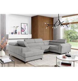 Corner sofa Elscada L, Palacio 06, gray, H98x330x200