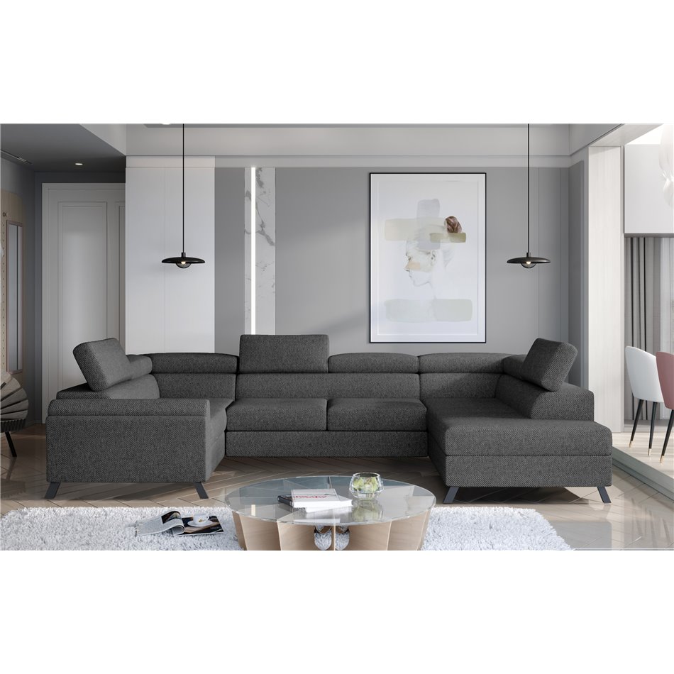 Corner sofa Elscada R, Inari 96, gray, H98x330x200