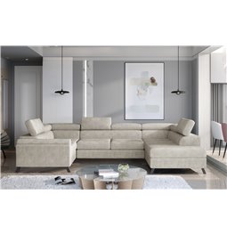 Corner sofa Elscada R, Dora 21, beige, H98x330x200