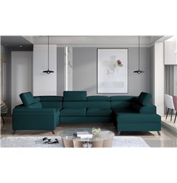 Corner sofa Elscada R, Mat Velvet 75, blue, H98x330x200