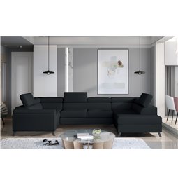 Corner sofa Elscada R, Monolith 97, gray, H98x330x200