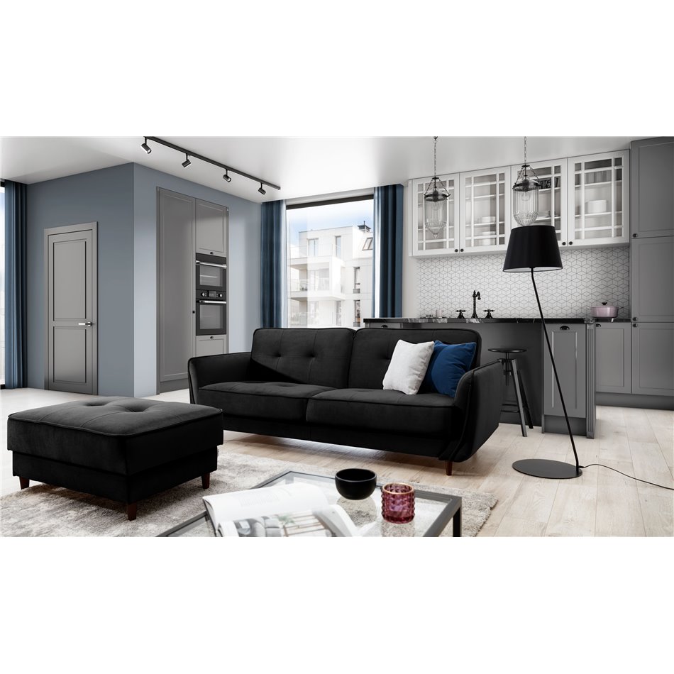 Sofa bed Ellis , Loco 10, black, H83x220x90
