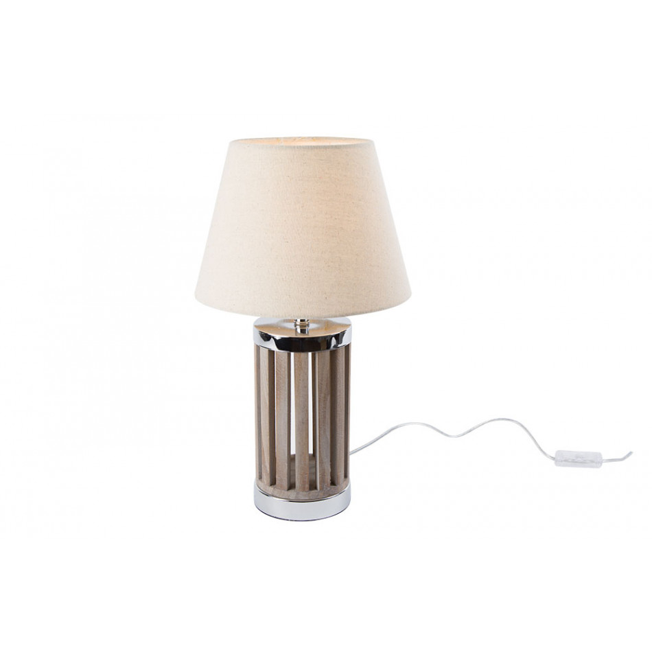 Table lamp Maro, pine wood/metal, E27 40W, H42cm D25cm