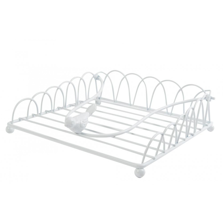 Napkin holder Ria L, white, 18x18cm