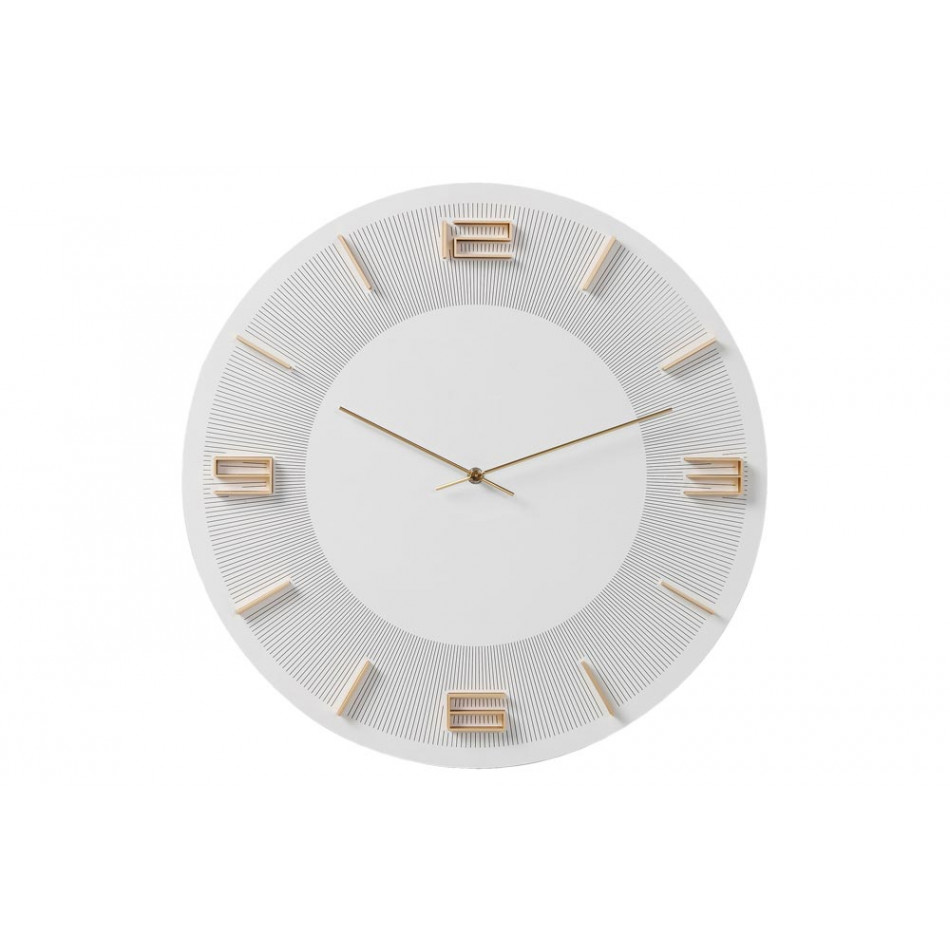 Wall clock Leonardo, white/gold, D48.5cm
