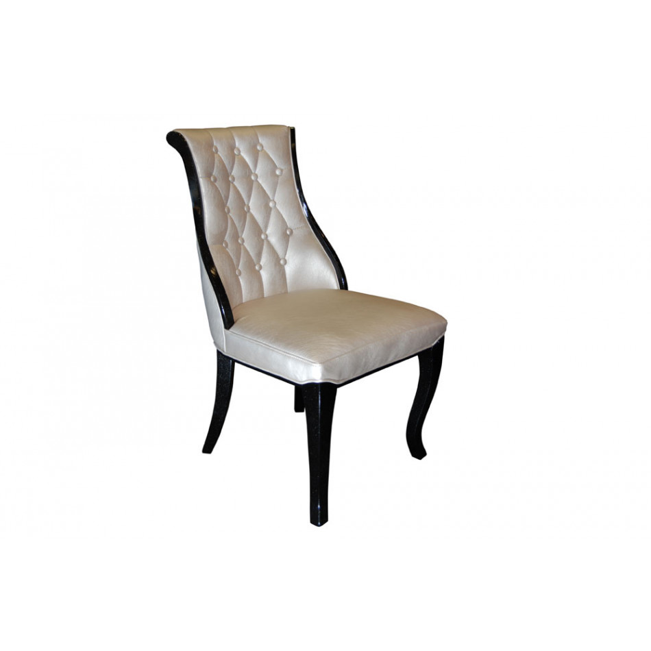 Chair Havre, creme, black frame 49x52.5x92cm 