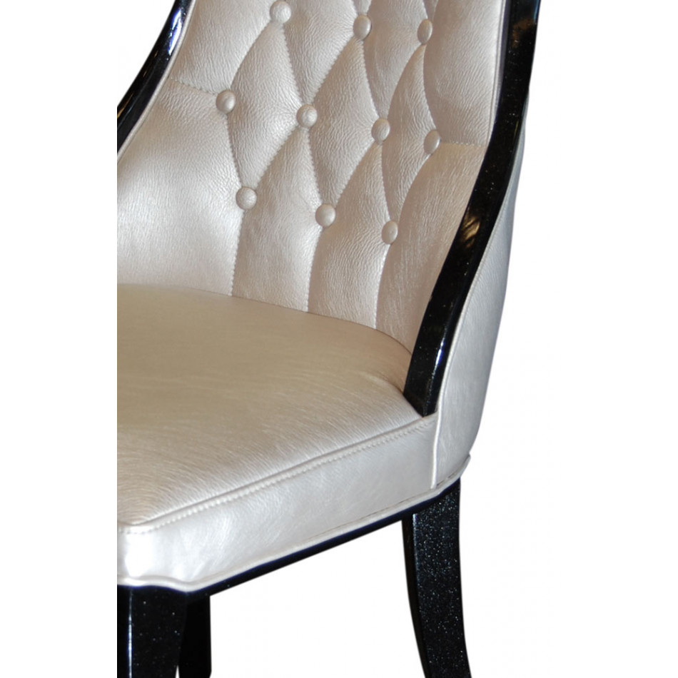 Chair Havre, creme, black frame 49x52.5x92cm 
