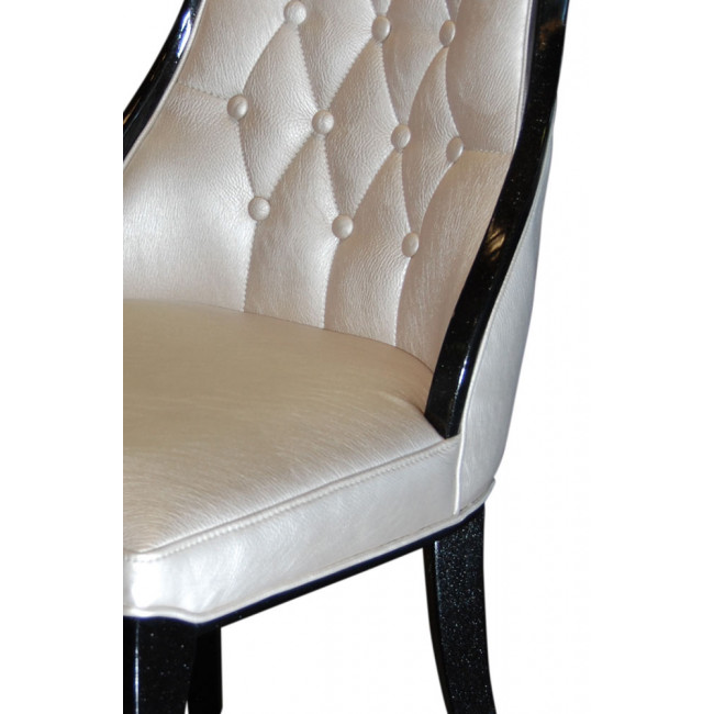 Chair Havre, creme, black frame 49x52.5x92cm 