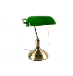 Table lamp Sonic, green/copper color, h36cm, dome 13.5 x 22.5cm