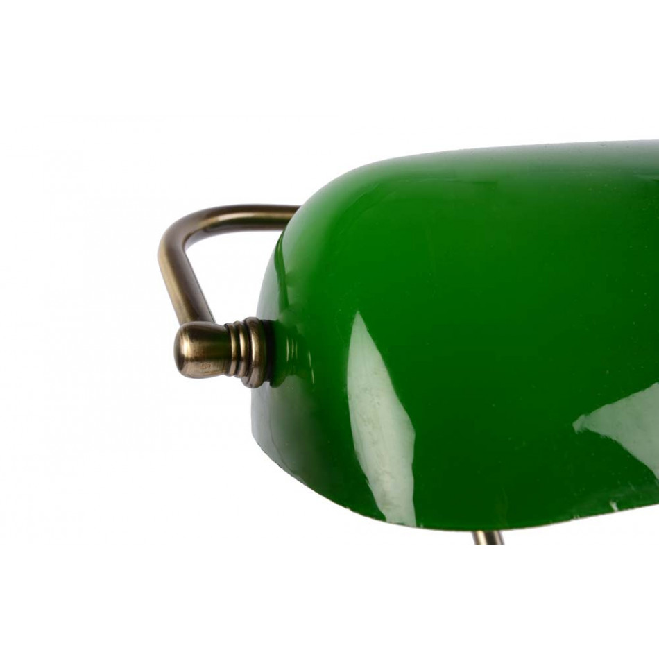 Table lamp Sonic, green/copper color, h36cm, dome 13.5 x 22.5cm