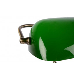 Table lamp Sonic, green/copper color, h36cm, dome 13.5 x 22.5cm