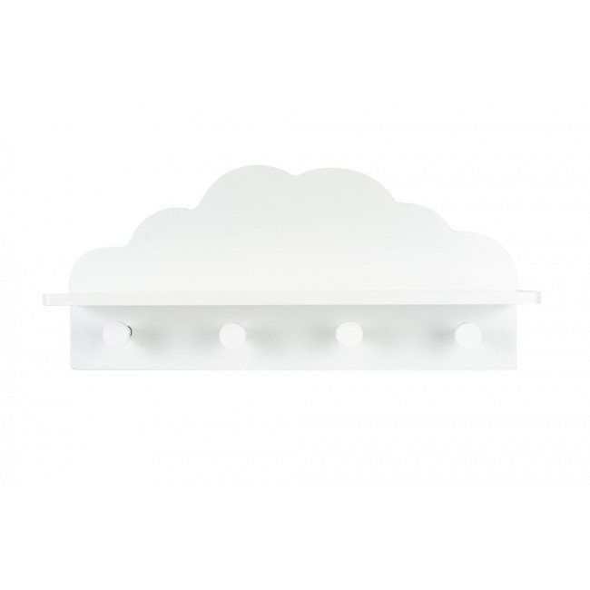 Hook Cloud x4, white, H22x48x12cm
