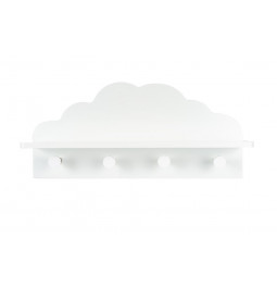 Hook Cloud x4, white, H22x48x12cm