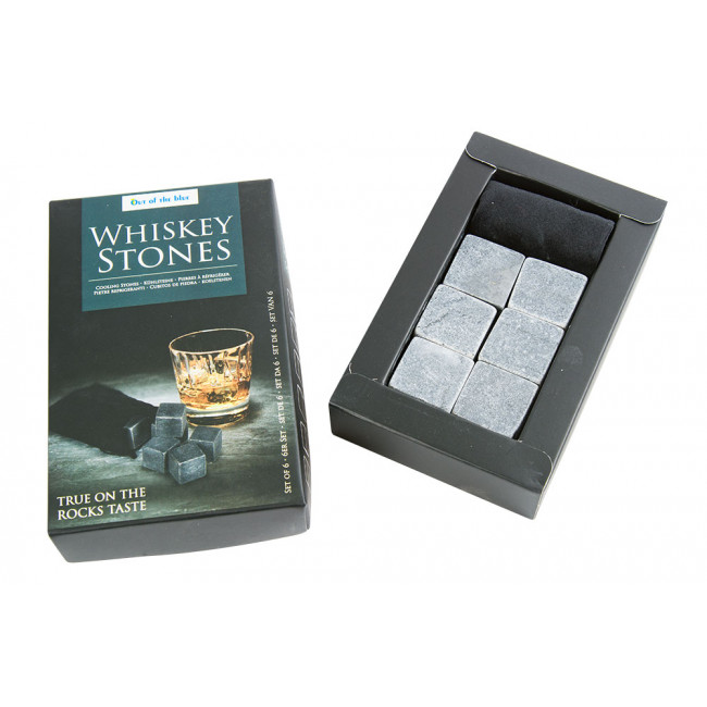 Cooling stones Whiskey,set of 6, in velvet pouch, 2.5cm