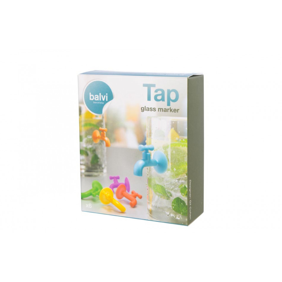 Цветные маркеры для стакан Tap, набор из 6, силикон, 2.5x1cm