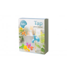 Glass markers Tap, set of 6, silicone, 2.5x1cm