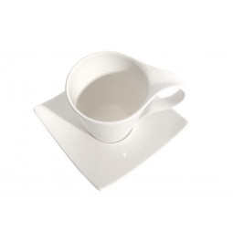 Фарфоровая чашка с блюдцем, 300 ml, H-9.5cm, D-9cm, 14x14cm
