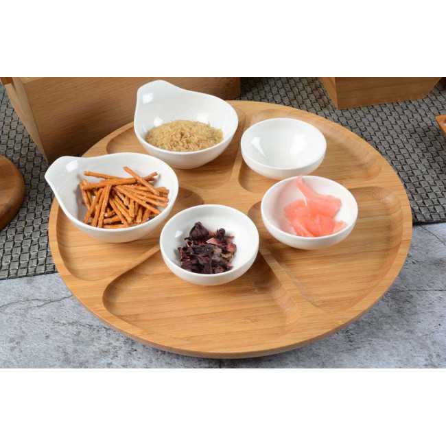 Tray 360°, bamboo, D34cm