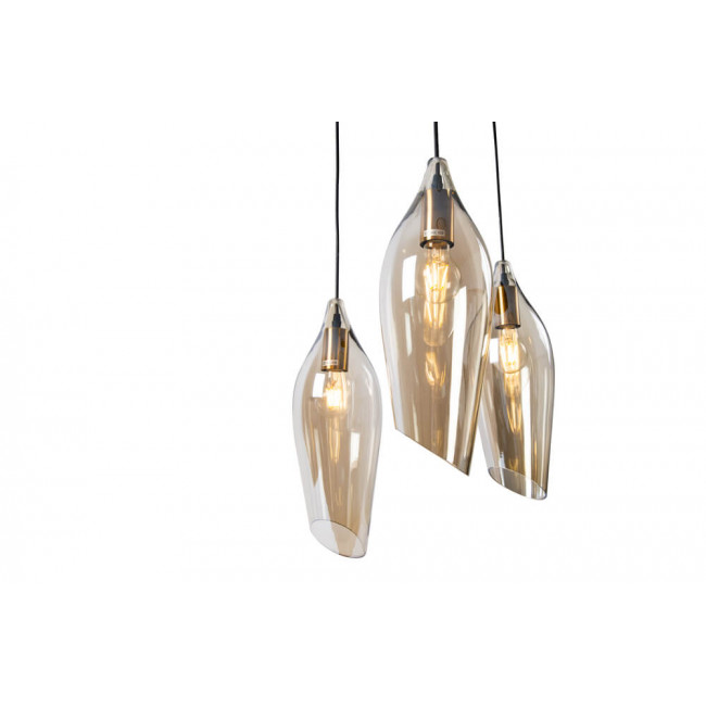 Подвесной светильник Rio-3, цвет коньяка, H-51-156cm, Ø-46cm, E27 3x60W