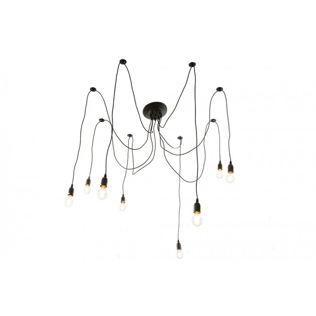Ceiling lamp Ridler, black, E27 8x60W(max), 190cm x 8