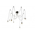 Ceiling lamp Ridler, black, E27 8x60W(max), 190cm x 8