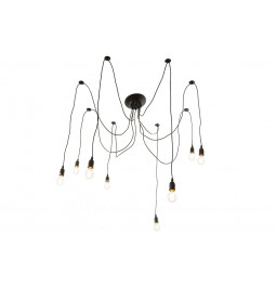 Ceiling lamp Ridler, black, E27 8x60W(max), 190cm x 8