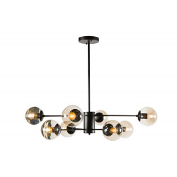 Pendant lamp Lauga, black, E27 60W, H73 D100cm