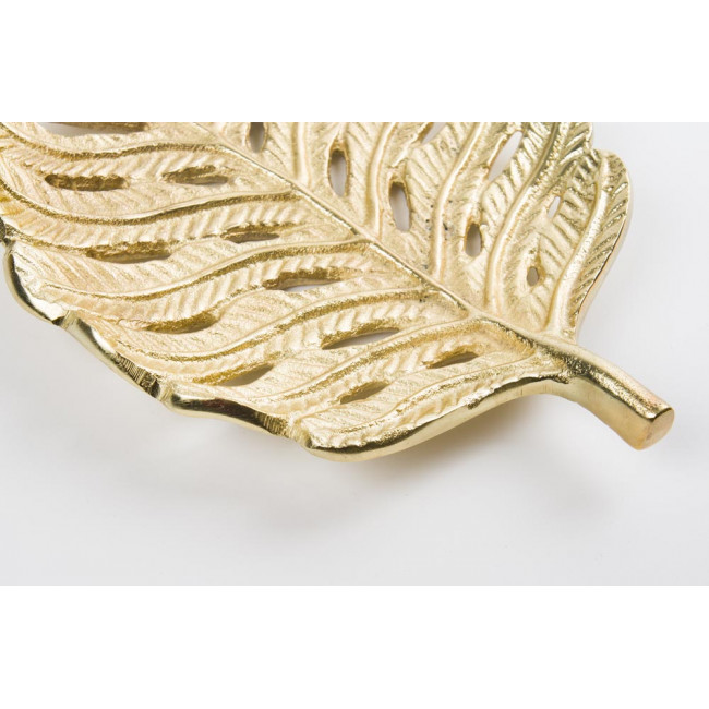 Decorative dish Leaf, gold colour, 23x17cm