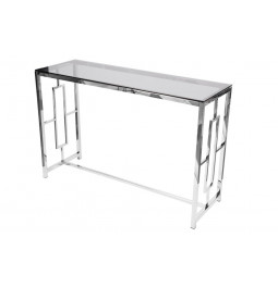 Console table Eder, toned glass/silver, 120x40x78cm