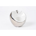 Candle holder Apple, silver/white colour, 9.5x8x8.5cm