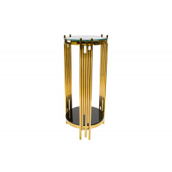 Flower pot stand Eilenburg M, gold colour, 35x35x83cm