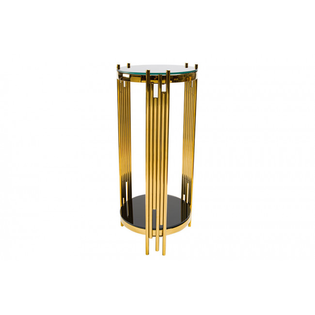 Flower pot stand Eilenburg M, gold colour, 35x35x83cm