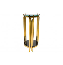 Flower pot stand Eilenburg M, gold colour, 35x35x83cm
