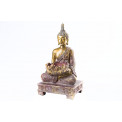 Tealight holder Buddha, golden glitter, 10x18x9cm