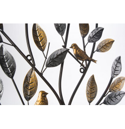 Wall decor Tree with birds, metal, 50x76cm